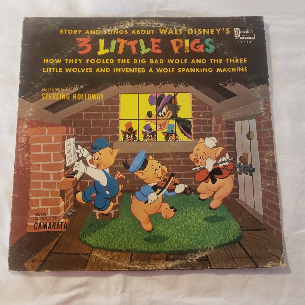1961 Walt Disney Three Little Pigs Soundtrack Vinyl Record